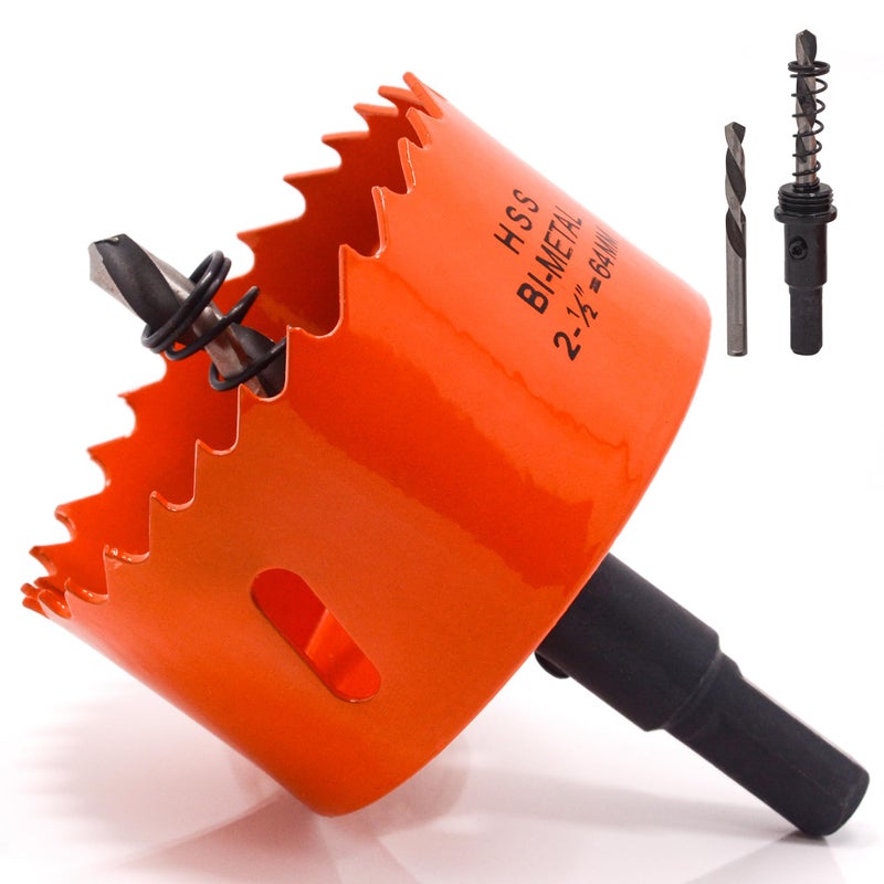 Koopi 2 1/2 inch Hole Saw with Arbor and Drill Bit  2.5 in M42 Bi-Metal Hole Cutter - Quick & Smooth Cutting for Metal  Wood  Plastic - Image 1